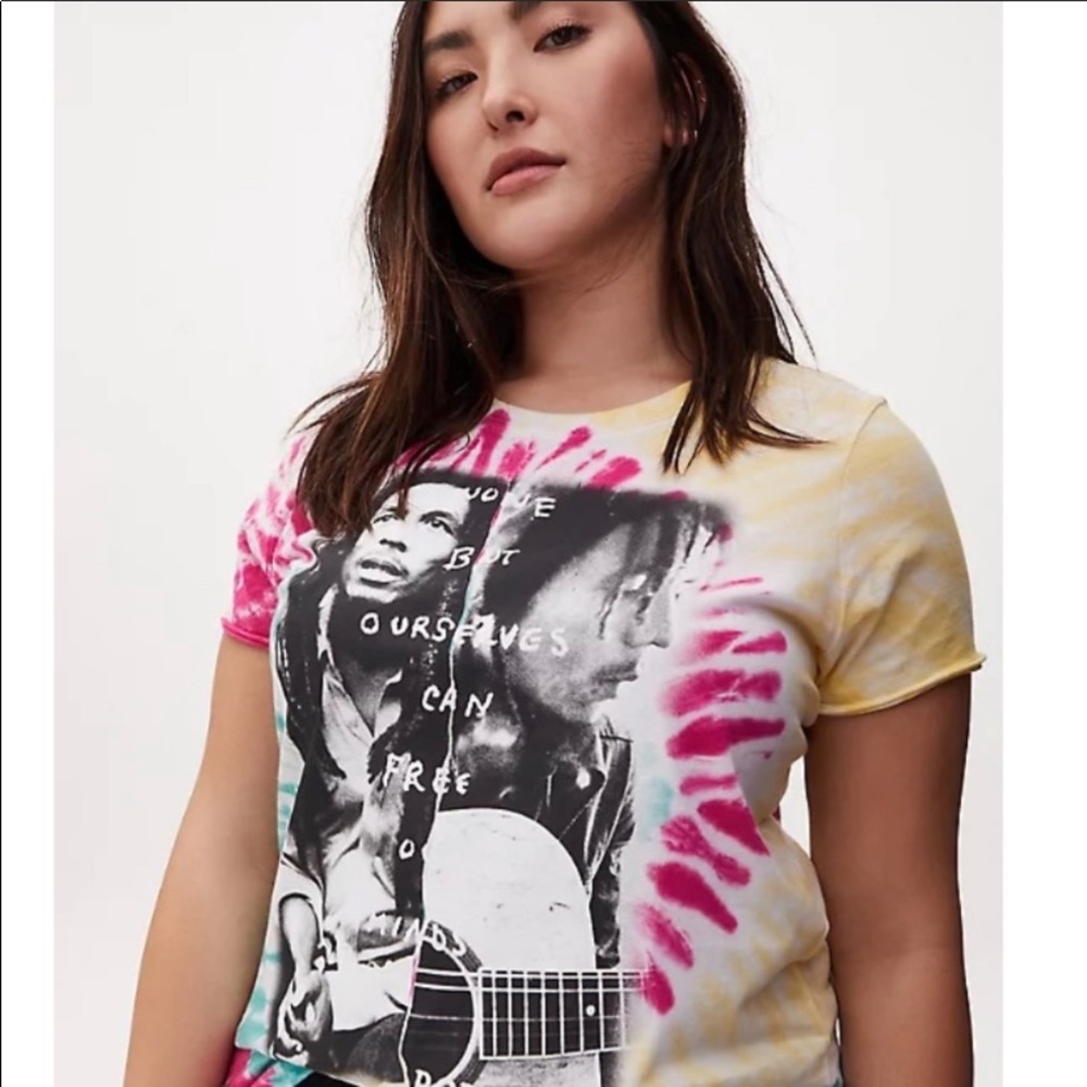 Torrid BOB MARLEY CREW TEE - MULTI TIE-DYE NWT